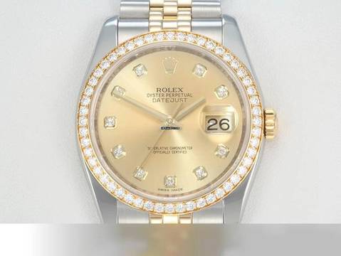  Rolex Datejust 36 36mm 116243 2016 Lc010 Stahl Gelbgold 750 Diamanten Automatik Stainless Steel 18kt Yellow Gold Jubilé-band Chronometer Oyster 