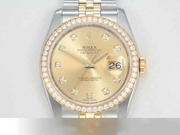  Rolex Datejust 36 36mm 116243 2016 Lc010 Stahl Gelbgold 750 Diamanten Automatik Stainless Steel 18kt Yellow Gold Jubilé-band Chronometer Oyster 