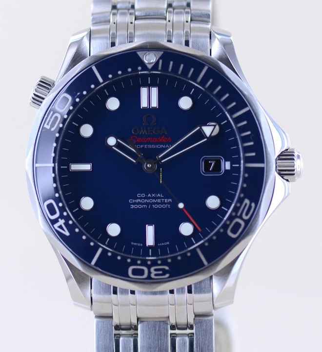  Omega Seamaster Diver 300 M Co-Axial blue Dial Keramik Automatic 41 mm Top Diver B+P 