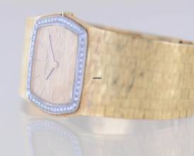 Thumbnail von IWC 18K Gelbgold Dresswatch 750 gold Jumbo Diamond Bezel Milanaise ultra rar