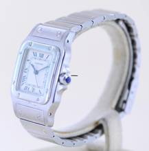 Thumbnail von Cartier Santos Galbée Mens Medium Stahl Galbée Roman Dial Quarz Unisex Date