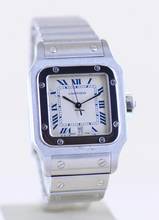 Thumbnail von Cartier Santos Galbée Mens Medium Stahl Galbée Roman Dial Quarz Unisex Date