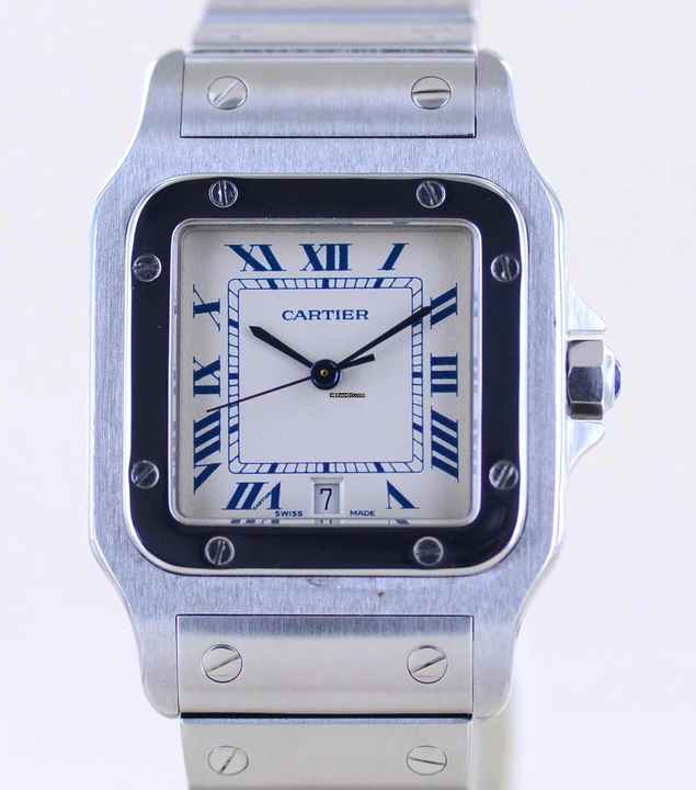  Cartier Santos Galbée Mens Medium Stahl Galbée Roman Dial Quarz Unisex Date 