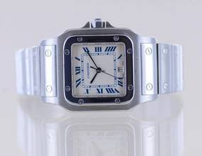 Thumbnail von Cartier Santos Galbée Mens Medium Stahl Galbée Roman Dial Quarz Unisex Date