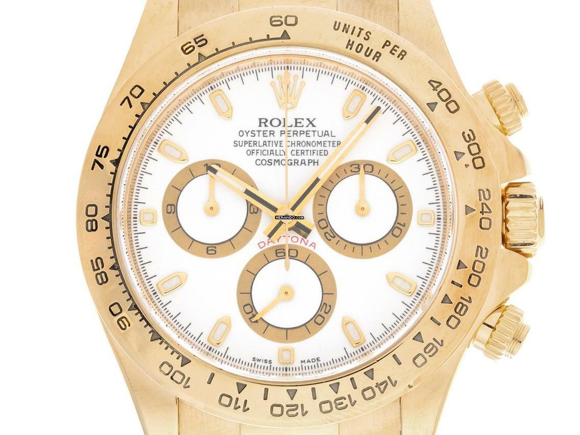 Rolex Daytona Ref.116518 2010 Box&Beschreibung wie Neu Vintage Daytona 18kt Krokoleder Faltschließe