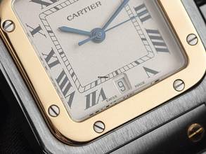 Thumbnail von Cartier Santos Galbée GM Großes Modell Ref.1566 1998 Box&Beschreibung sehr gut Vintage Santos Galbee GM großes Modell