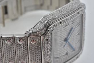 Thumbnail von Cartier Santos de Cartier Large WSSA0018 2021 Iced Out Diamonds Diamanten