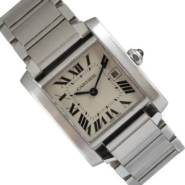  Cartier Tank Française 2465 Date Medium 25MM Quartz 