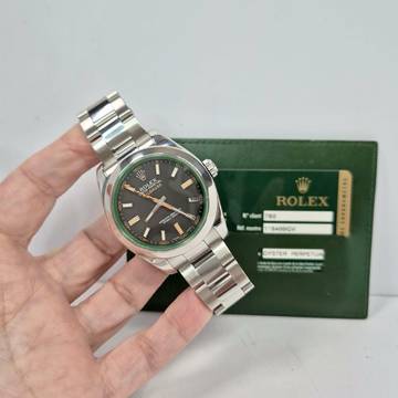  Rolex Milgauss Green Sapphire 40mm Automático Completo 