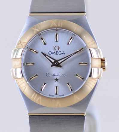  Omega Constellation Quartz Lady Stahl Gold Silver Index Dial 27mm Klassiker B+P 