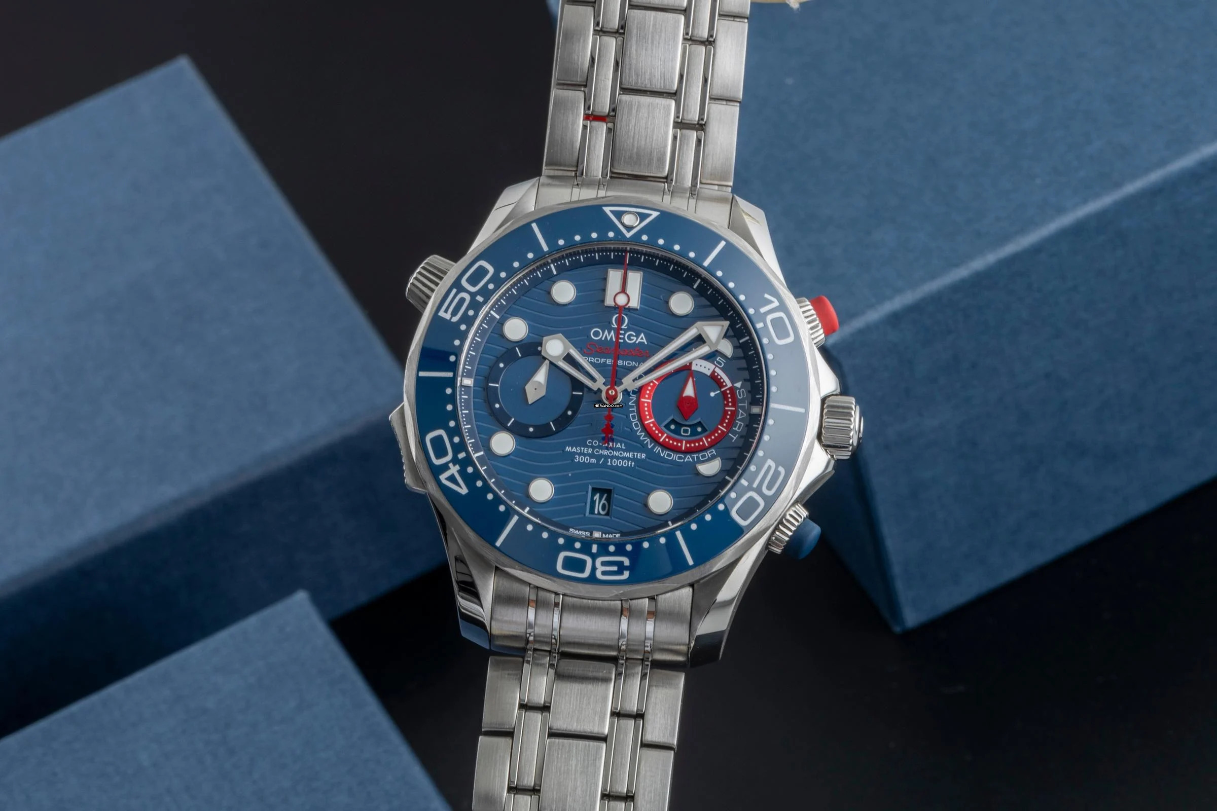 Omega Seamaster Diver 300 M Americas Cup Ref. 210.30.44.51.03.002 B&P 2023