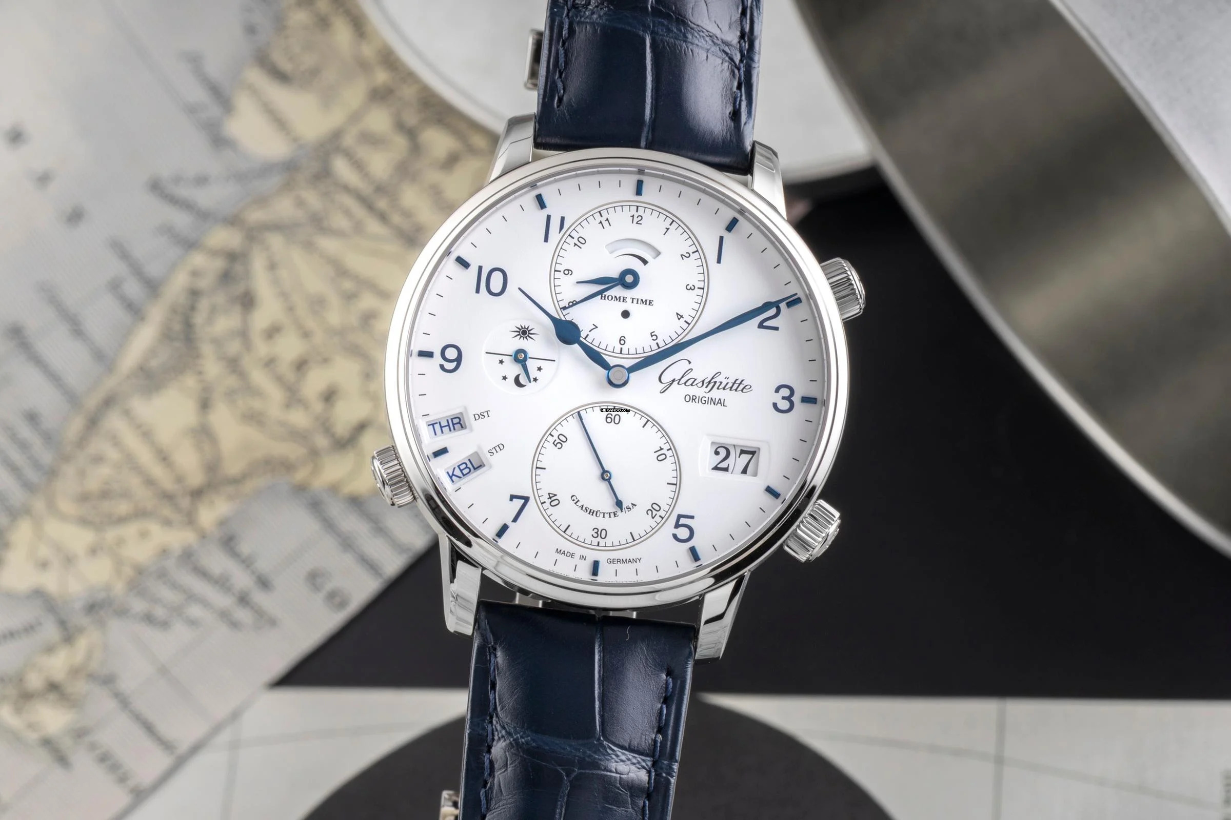 Glashütte Original Senator Cosmopolite Automatik Stahl Ref. 1-89-02-03-02-30 B&P 2023