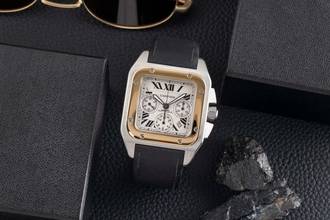Thumbnail von Cartier Santos 100 Chronograph Stahl / Gold Automatik Ref. W20091X7 Papiere 2015