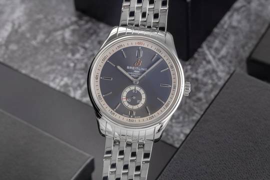  Breitling Premier Automatik 40 Stahl Herrenuhr Ref. A37340351B1A1 B&P 