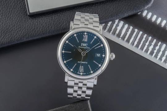  IWC Portofino Automatic Green Diamonds Dial Edelstahl Automatik Herrenuhr Ref. IW458602 