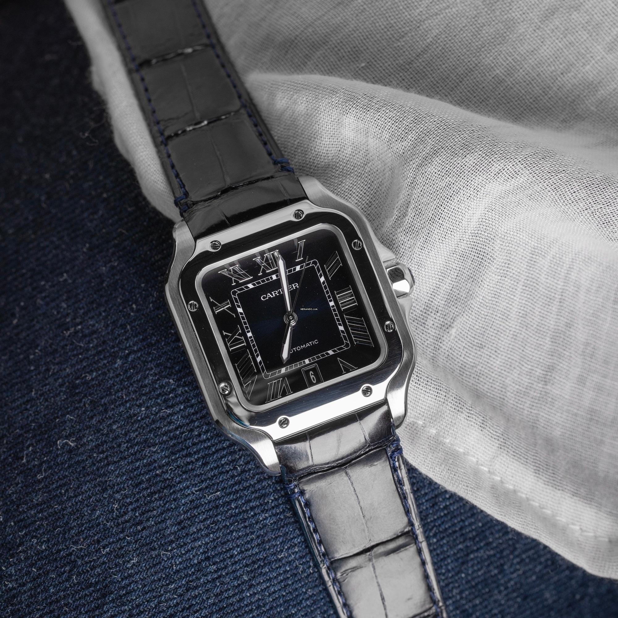  Cartier Santos New Leather Strap 