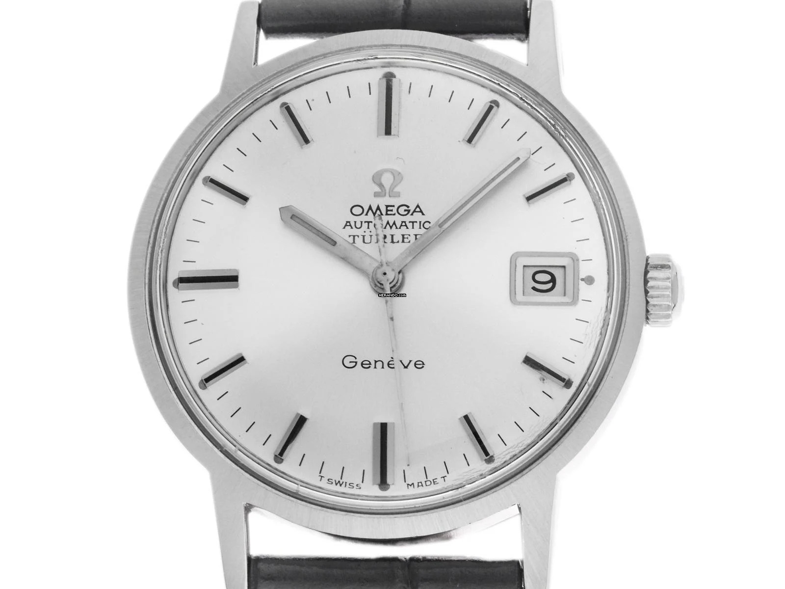 Omega Genève Genevé Türler Date Ref.166.070 1969 original Box sehr gut Vintage Geneve Türler Date Automatic