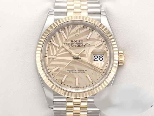  Rolex Datejust 36 36mm 126233 2022 Stahl Gelbgold 750 Palmenmuster Automatik Stainless Steel 18kt Yellow Gold Jubilé-band Chronometer Oyster 