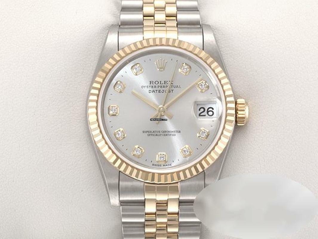  Rolex Datejust 31 Stahl Gelbgold 750 2003 Diamanten Automatik Gold Stahl 