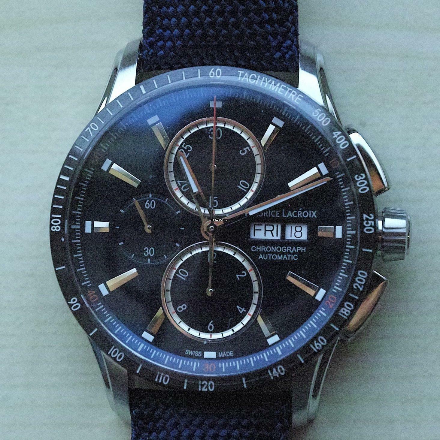  Maurice Lacroix Pontos S Chronograph Blau NEW FULL SET 