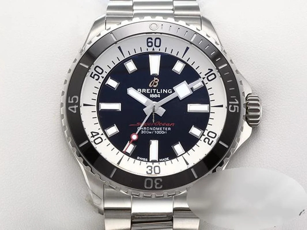  Breitling Superocean 42mm Automatik A17375 2023 Edelstahl Stahl Steel Black Dial Chronometer 