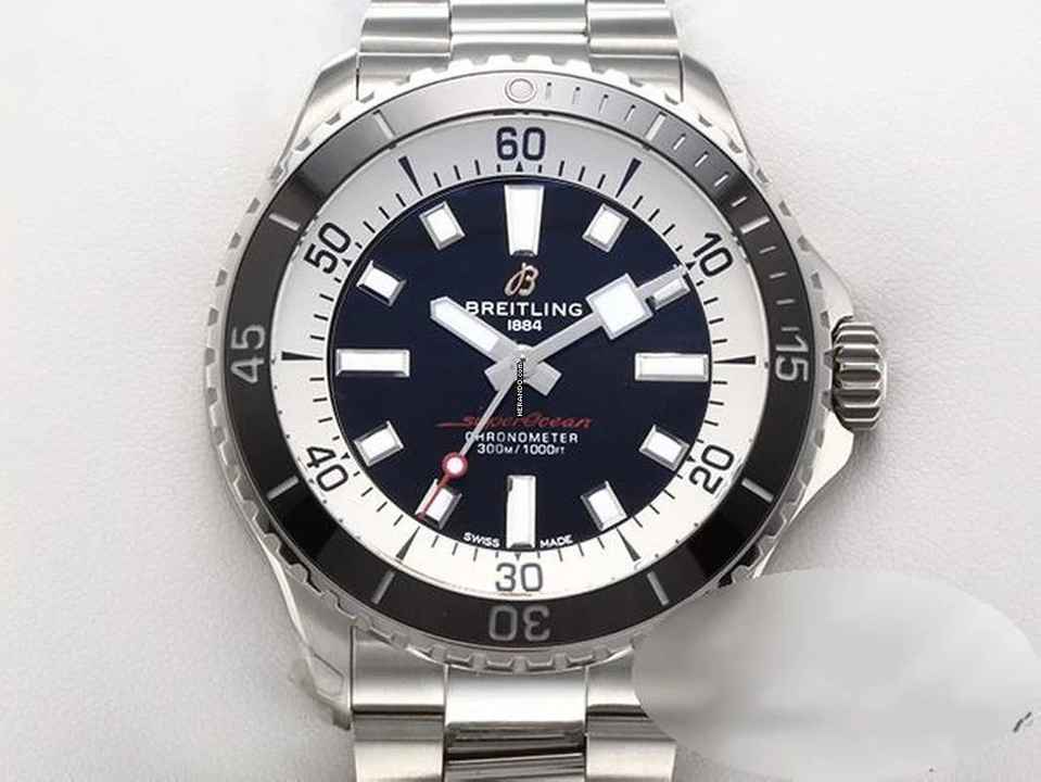  Breitling Superocean 42mm Automatik A17375 2023 Edelstahl Stahl Steel Black Dial Chronometer 