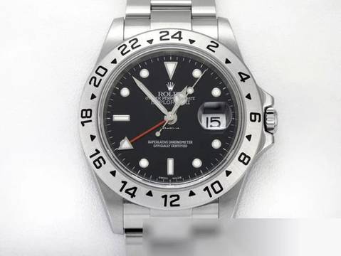  Rolex Explorer II 16570 T Stahl Automatik 2004 Zweite Zeitzone 2 Edelstahl Stainless Steel Oyster-band Chronometer Black Dial 