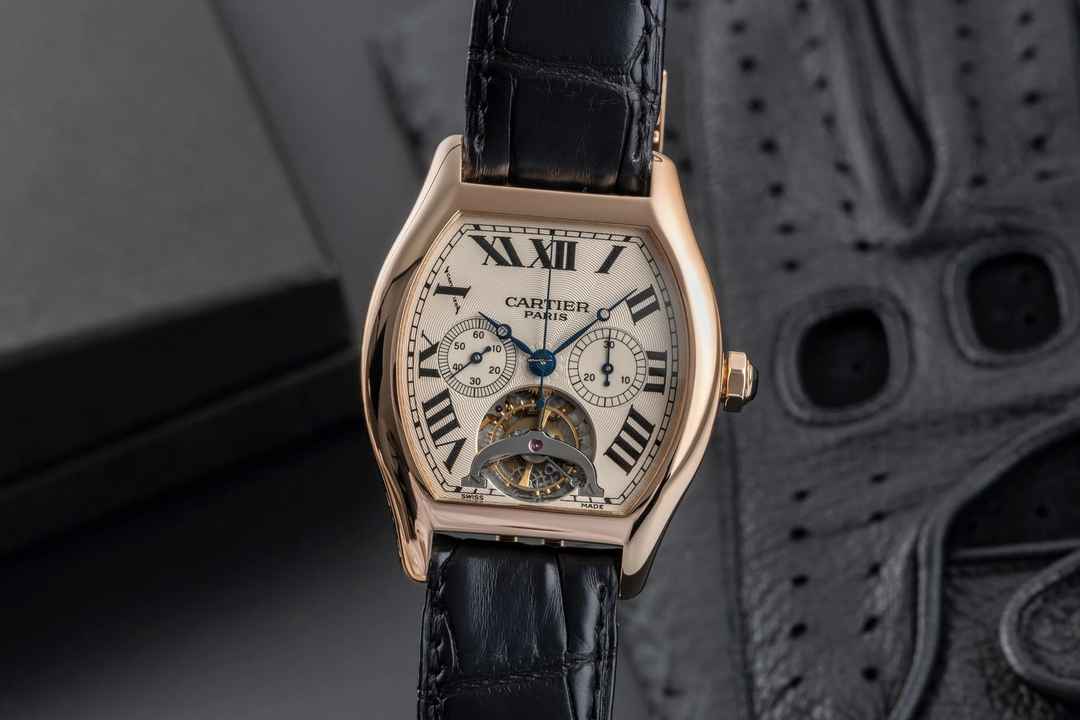  Cartier Tortue Tourbillon Monodrücker Chronograph XL 18k W1548151 