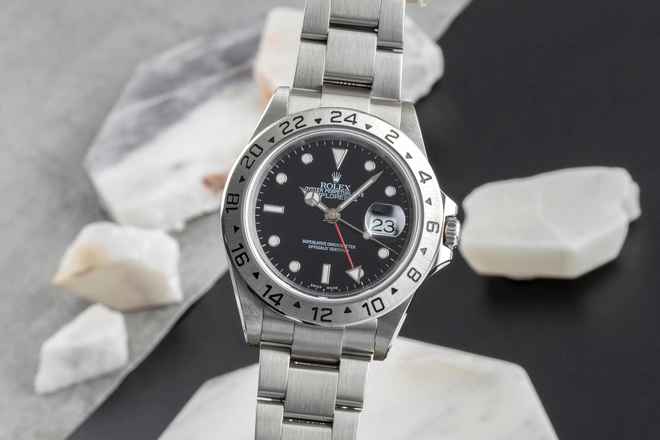  Rolex Explorer II Black Dial Edelstahl Automatik Herrenuhr Ref. 16570 B&P 2002 
