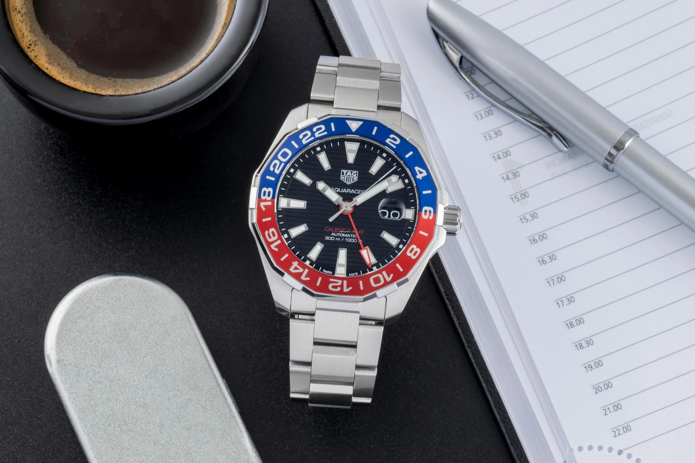  TAG Heuer Aquaracer 300M GMT Automatik Stahl Ref. WAY201F.BA0927 B&P 2021 