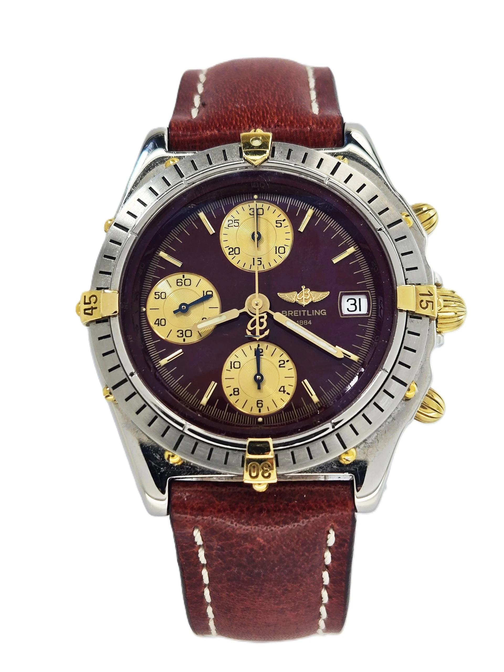 Breitling Chronomat rare Red Dial B&P