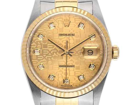  Rolex Datejust 36 Jubilée Diamanten Ref.16233 1995 Box&Beschreibung sehr gut Vintage Datejust Jubilée Diamanten 