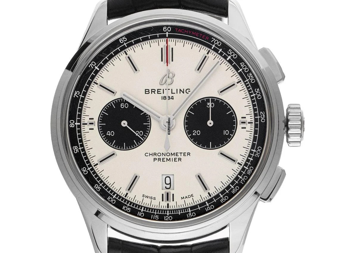 Breitling Premier B01 Ref.AB0118221G1P1 2019 Box&Beschreibung wie Neu Vintage Premier B01 Chronograph Krokoleder Faltschließe