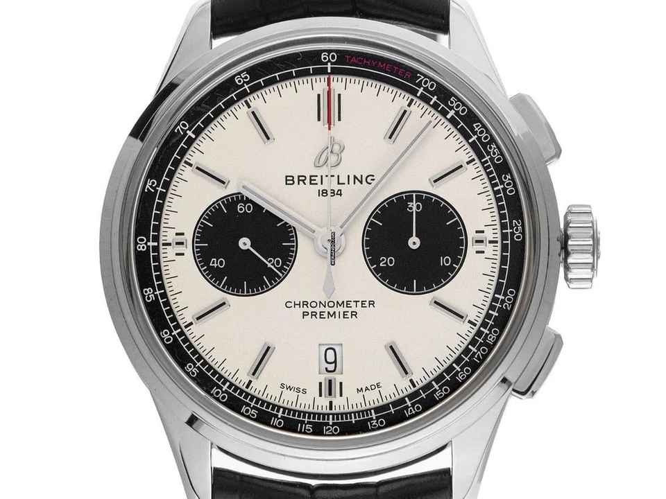  Breitling Premier B01 Ref.AB0118221G1P1 2019 Box&Beschreibung wie Neu Vintage Premier B01 Chronograph Krokoleder Faltschließe 
