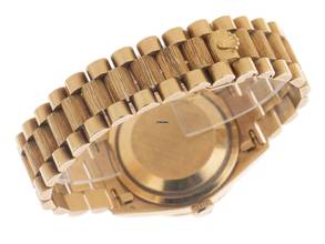 Thumbnail von Rolex Day-Date 36 18kt Gelbgold Diamanten Rindengravur Ref.18308 1999 Full Set sehr gut Vintage Day Date 18kt Gelbgold Diamanten Rindengravur
