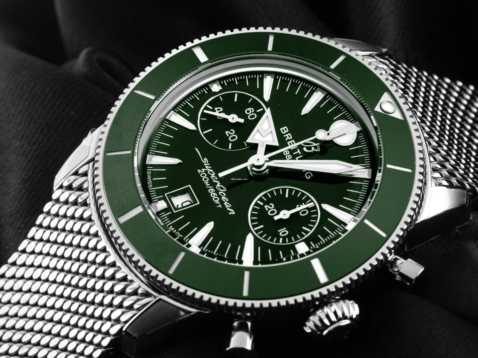 Breitling Superocean Héritage B01 Ref.AB0156361L1A1 2025 Full Set Ungetragen Superocean Héritage B01 Chronograph 42 Green Dial