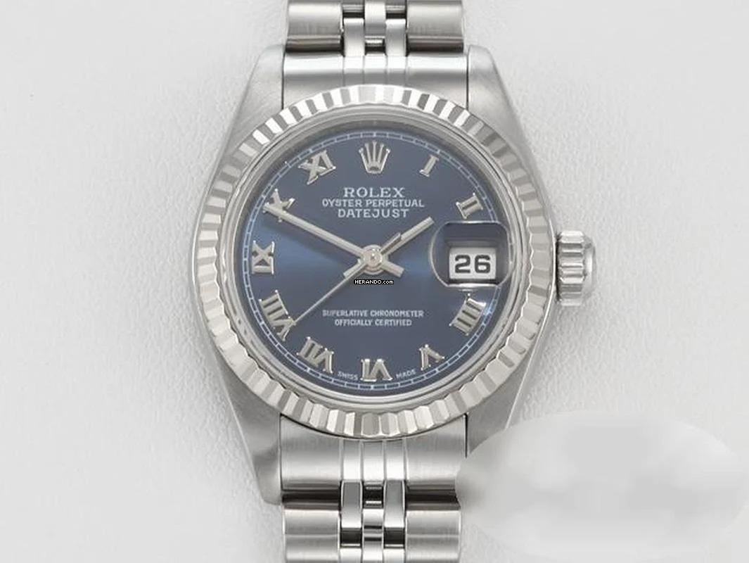  Rolex Lady-Datejust Stahl Weissgold 750 2002 Automatik Gold Damen Stainless Steel 18kt White Gold Jubilé-band Chronometer Oyster Blue Dial 