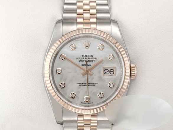  Rolex Datejust 36 36mm 116231 2013 Stahl Rosegold 750 Perlmutt Diamanten Automatik Stainless Steel 18kt Rose Gold Jubilé-band Chronometer Oyster 