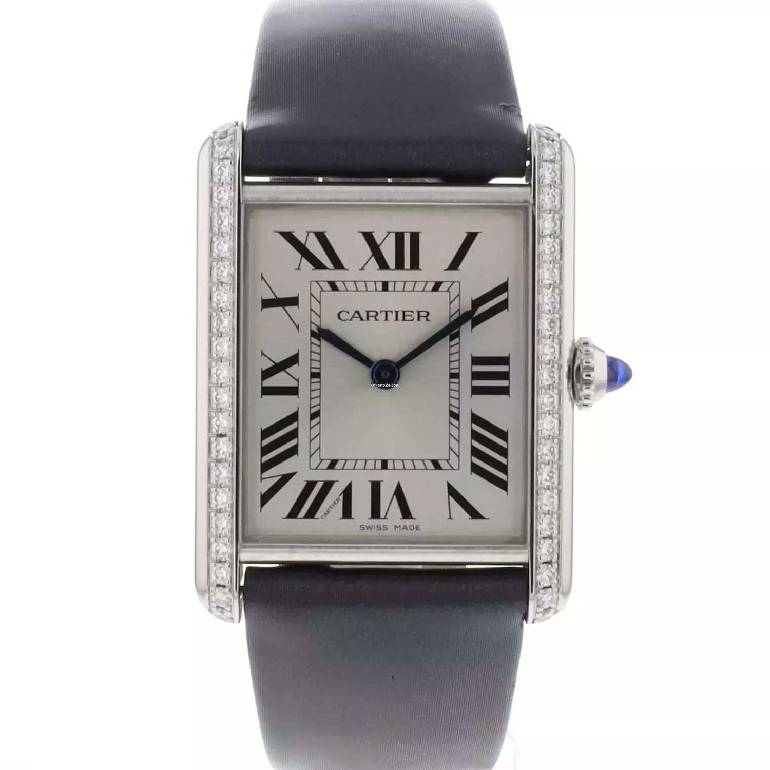 Cartier Tank Must Large Steel Diamonds 