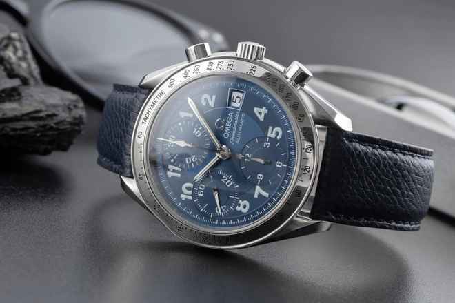  Omega Speedmaster Date Blue Dial Chronograph Automatik Ref. 3513.82.00 