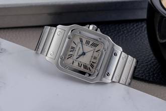 Thumbnail von Cartier Santos Galbée Stahl Quarz Herrenuhr Ref. W20060D6 Papiere 2017