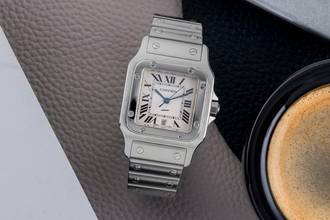 Thumbnail von Cartier Santos Galbée Stahl Quarz Herrenuhr Ref. W20060D6 Papiere 2017