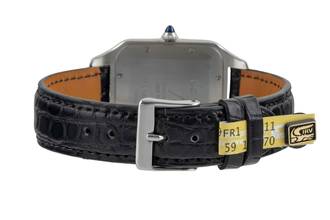 Thumbnail von Cartier Santos Dumont Edelstahl Handaufzug Herrenuhr Ref. WSSA0032 B&P 2021