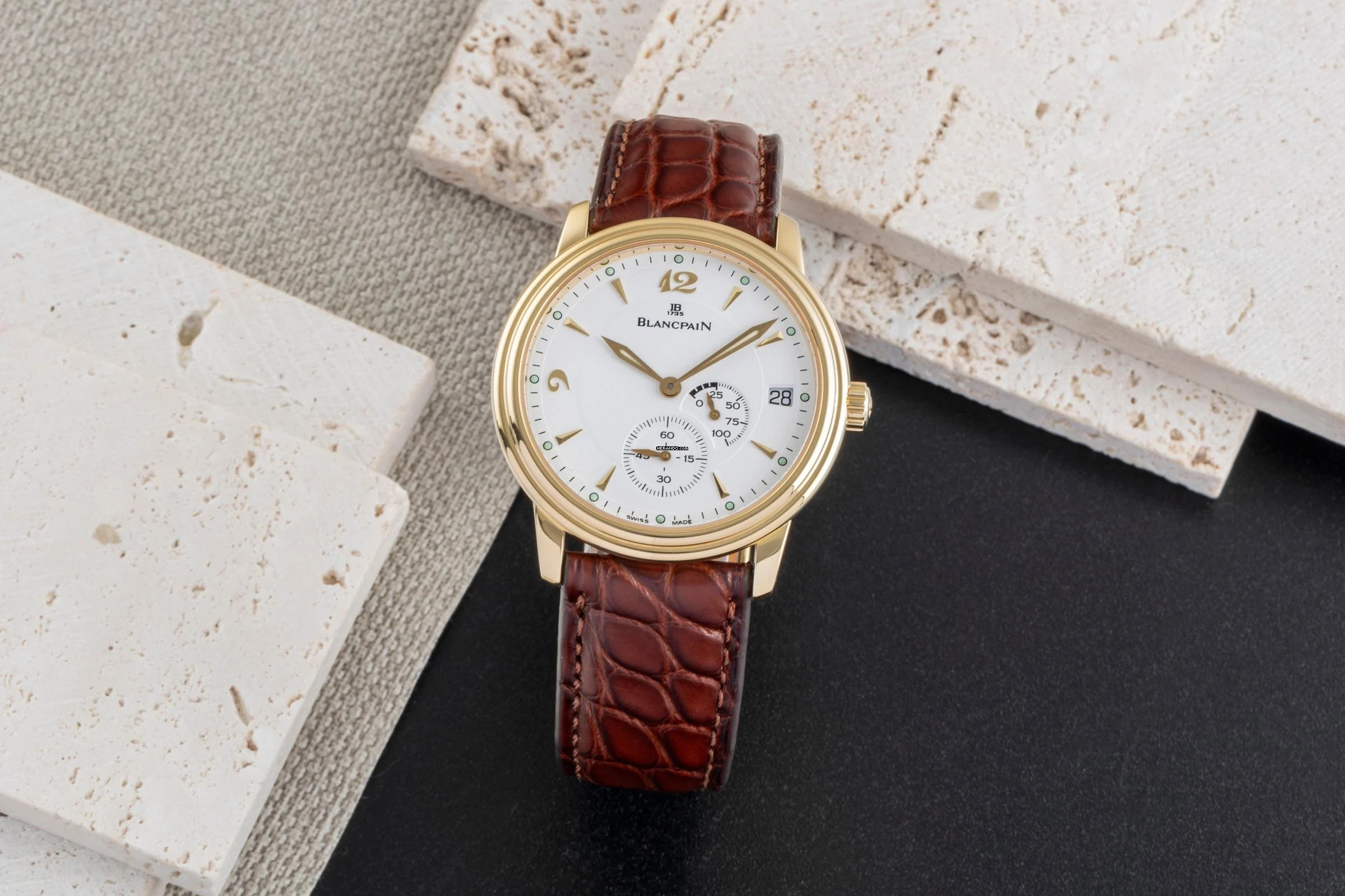  Blancpain Villeret 18k (0,750) Gold Handaufzug Herrenuhr Ref. 1106-1418 