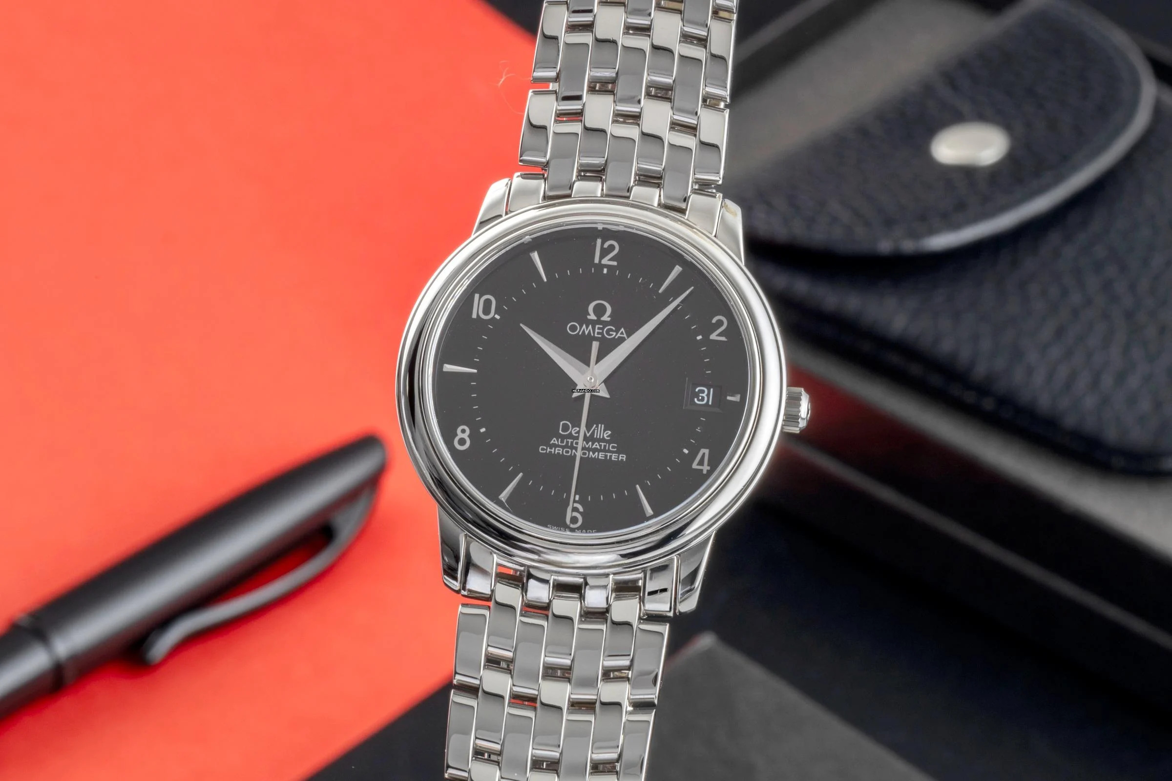 Omega De Ville Edelstahl Black Dial Automatik Edelstahl Ref. 4500.50.00