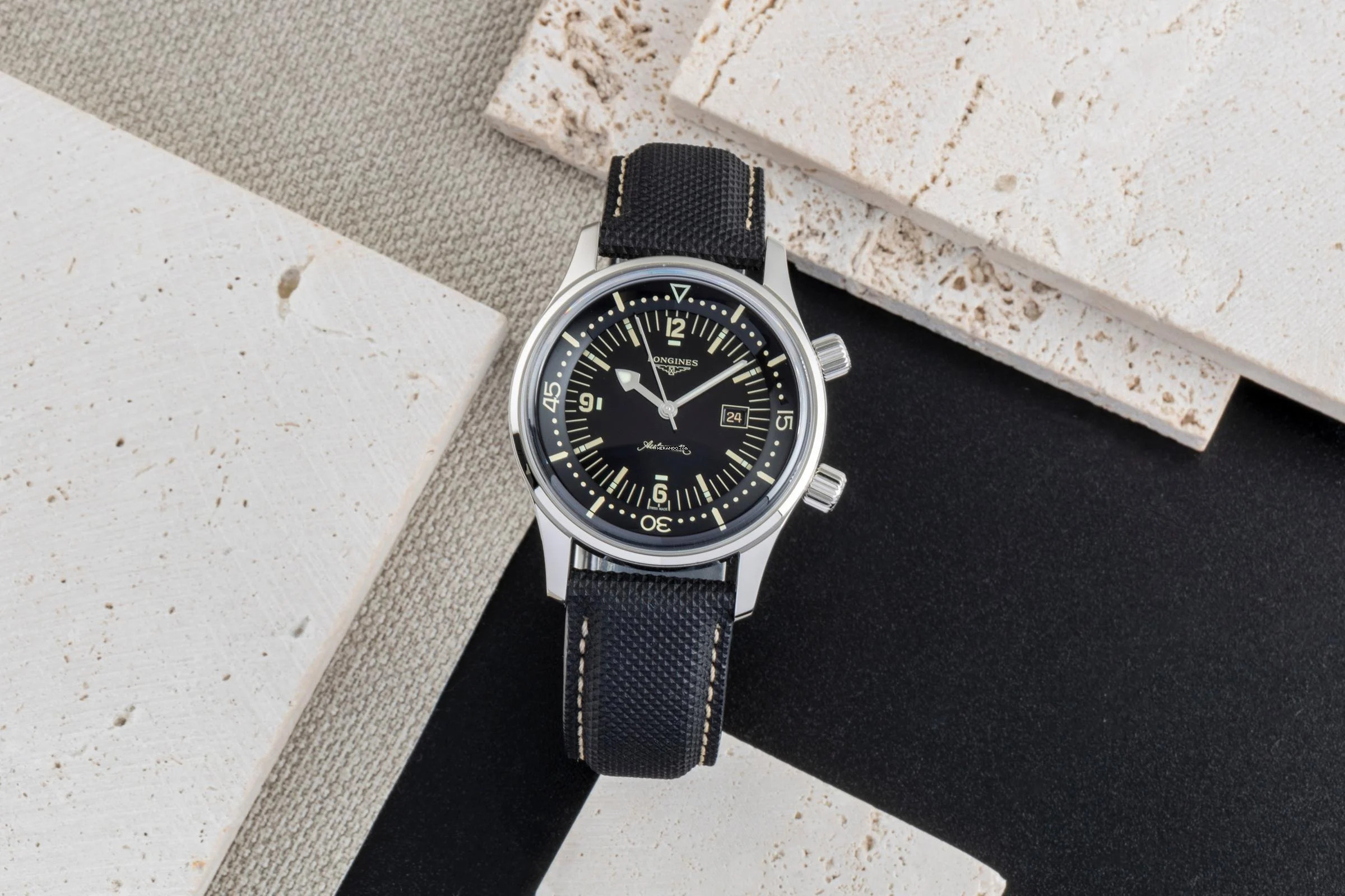  Longines Legend Diver Stahl Automatik Herrenuhr Ref. L3.374.4.50.0 B&P NP 2550  