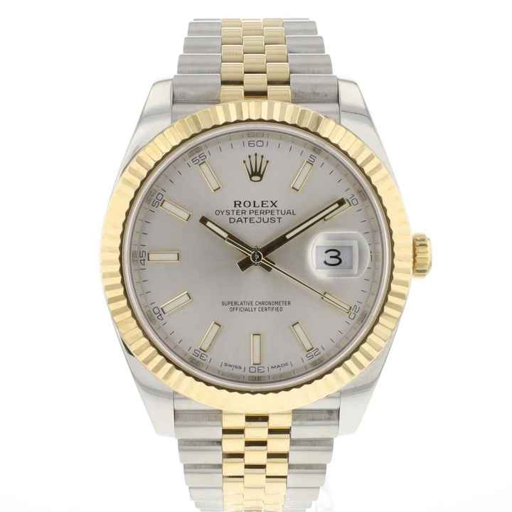  Rolex Datejust 41 Steel/Gold Jubilee Fluted Silver Dial 