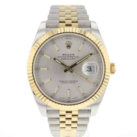 Rolex Datejust 41 Steel/Gold Jubilee Fluted Silver Dial 