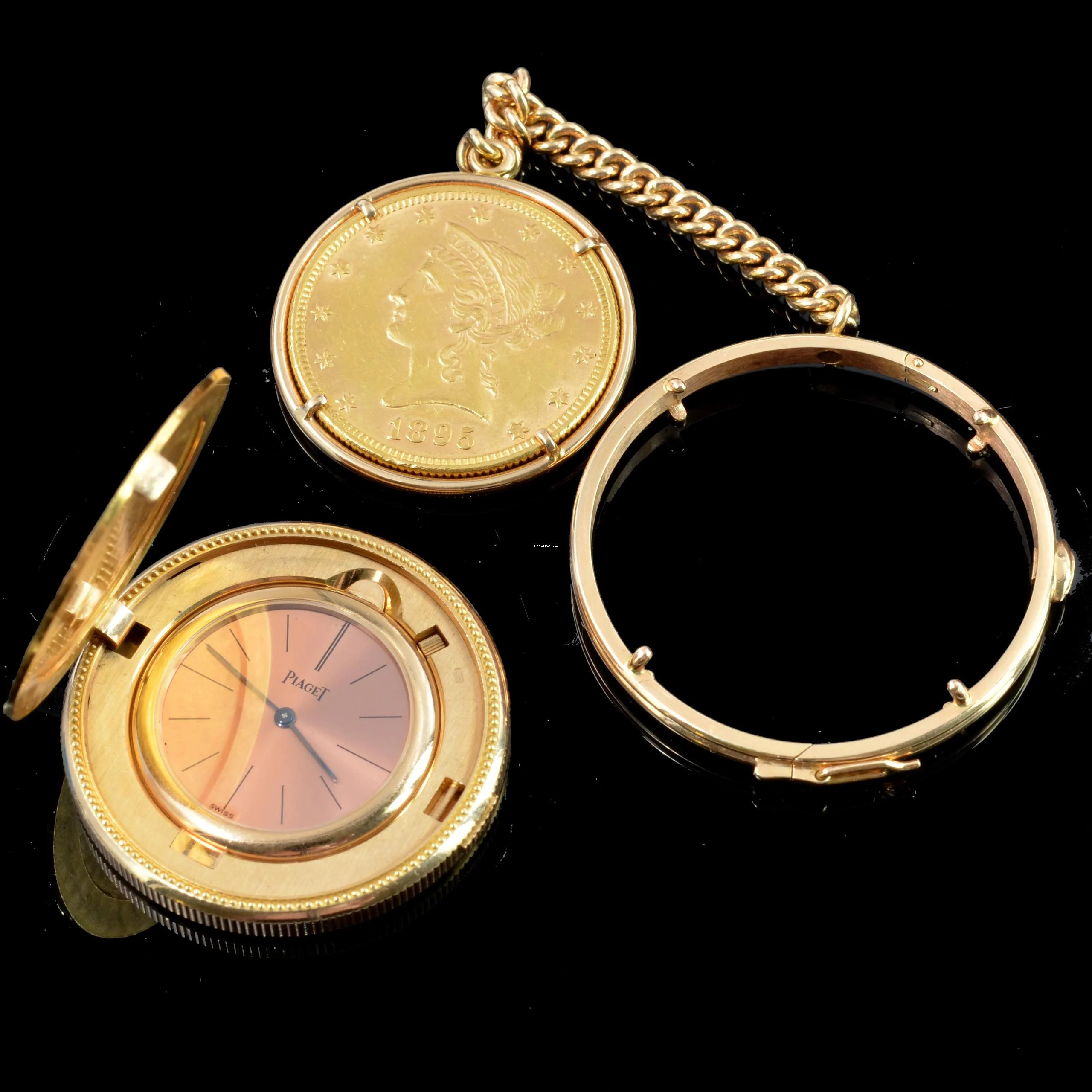  Piaget Coin watch 20 dollars U.S.A. to double eagle yellow gold 18KT 