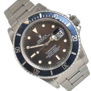  Rolex Submariner Date 16800 Date matt brown tritium dial 1985 Full Set 